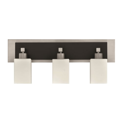 Vanity Light, Hardwired, 12"H x 28"W, Brushed Steel w/ Black Finish